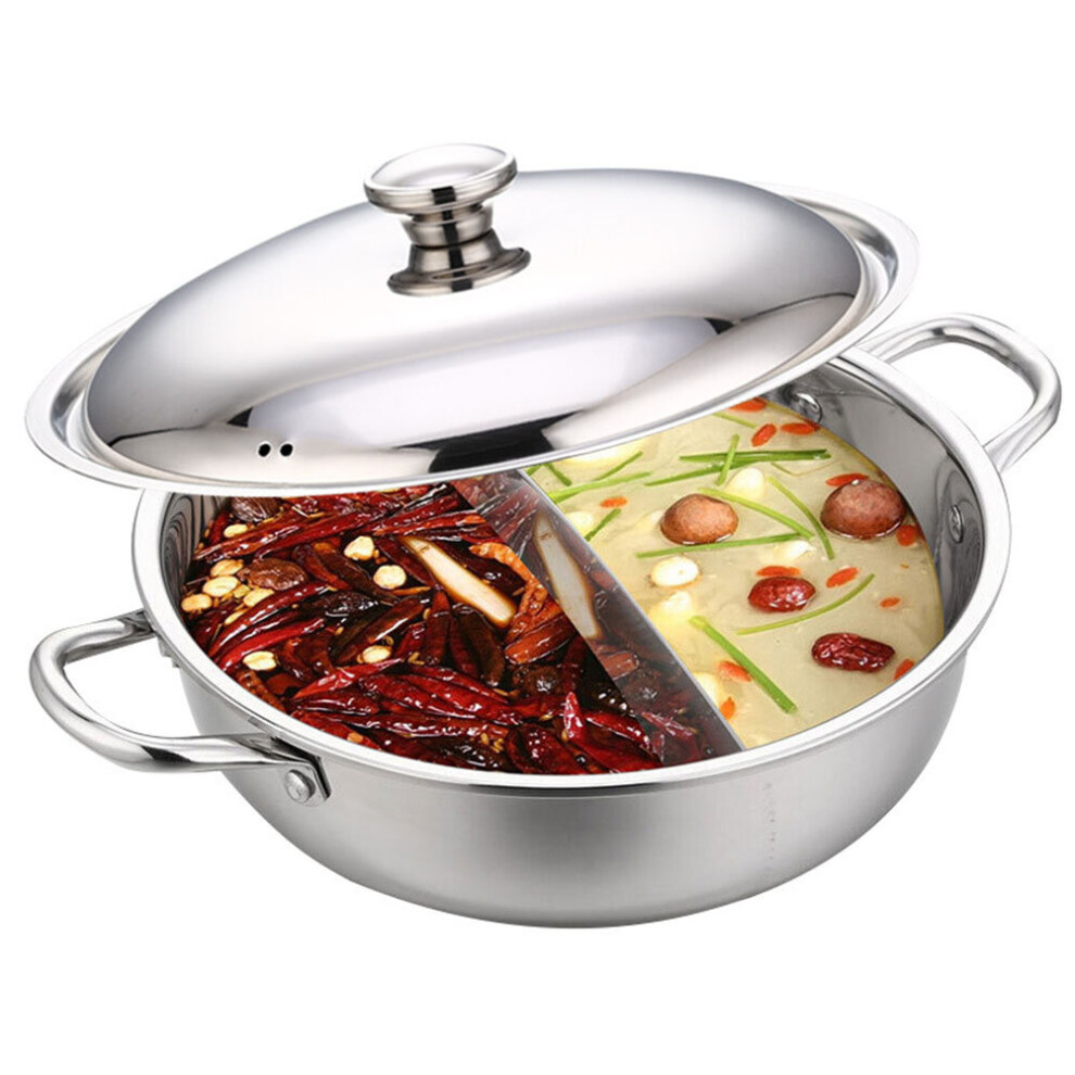 S-type Separator Hot Pot Cooker Kitchen Soup Cooking Pot Stainless Steel Two Different Flavors Heat Transfer Rapid Uniform-image-OPC-PBNKGQW-NEW