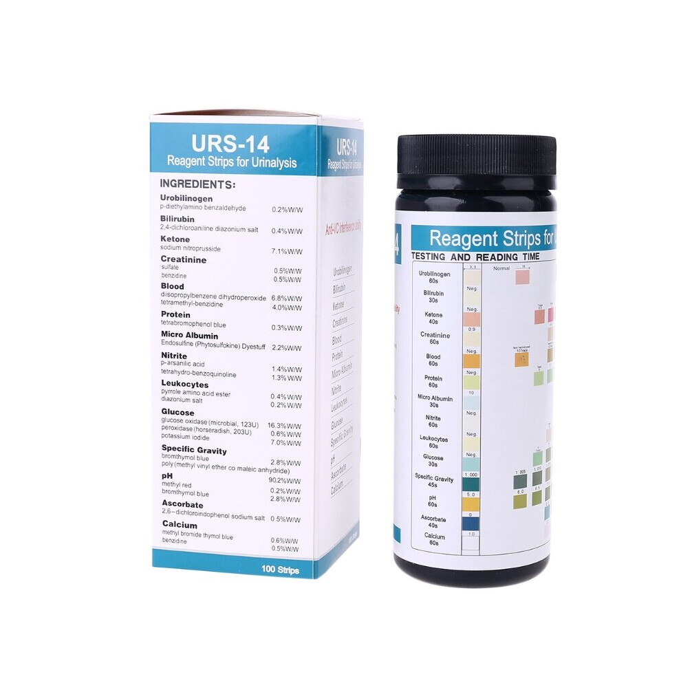 Wejoy 100 Strips Urs-14 Urine Test Paper Strip 14 Parameters Ketone Calcuim Glucose...