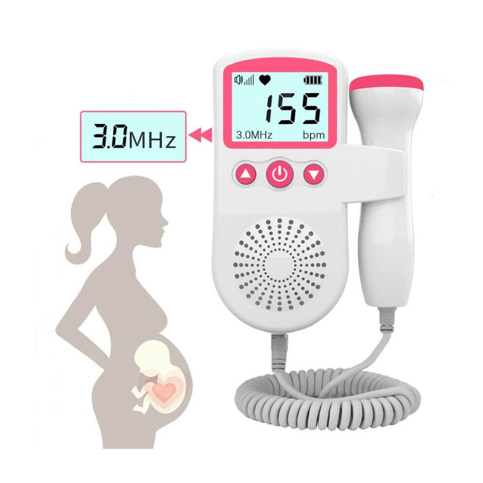 Prenatal Fetal Heart Rate Monitor Home Pregnancy Baby Sound Detector LCD Display No Radiation Doppler Upgraded 3.0 New 2022