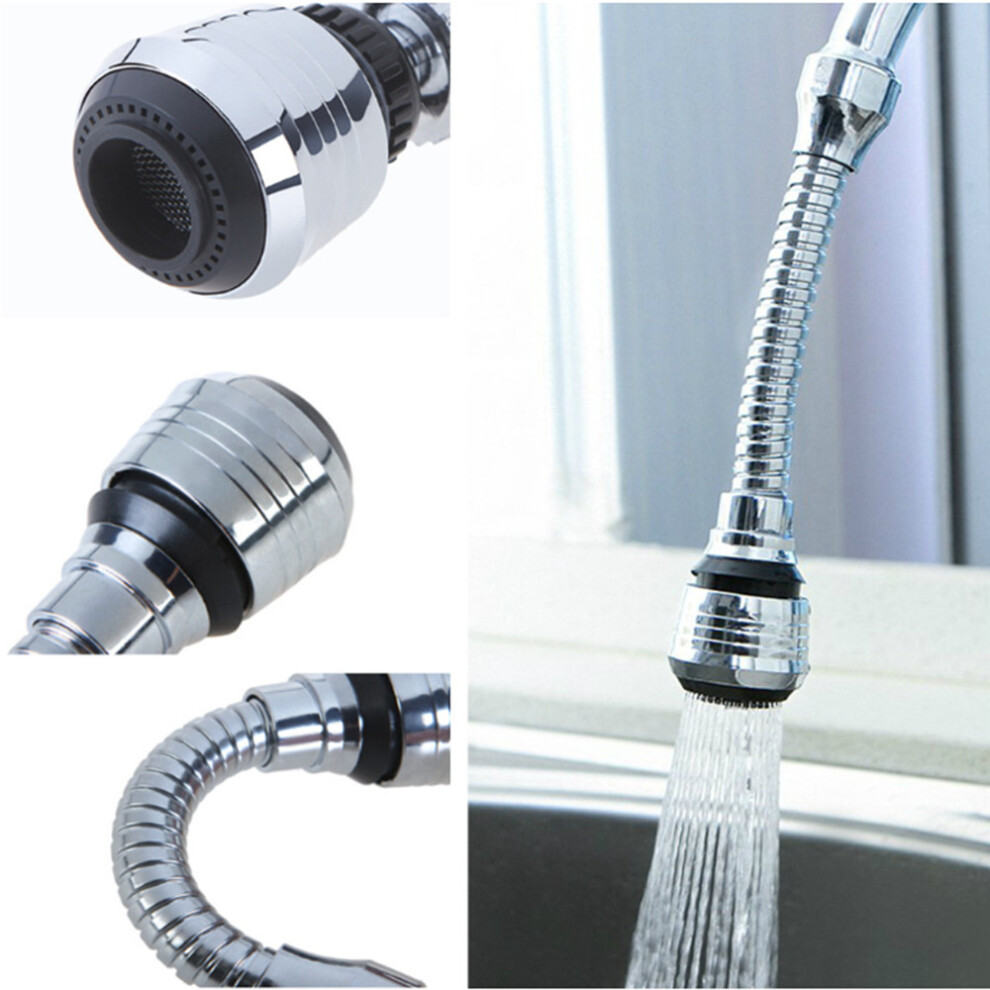 Kitchen Stainless Steel Faucet Shower Water Saver Lengthened Rotating Anti-Splash Sprinkler Spray Extender Rotating Bubbler 5063131303254