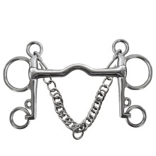 stainless steel horse bit low port mouth with SS chain&hooks BT0704