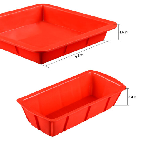 Silicone Baking Pan for Pastry Cake Mold for Baking Forms Round Rectangle Bakery Mould Pizza Loaf Bread Tray Dessert Pan Tools 2