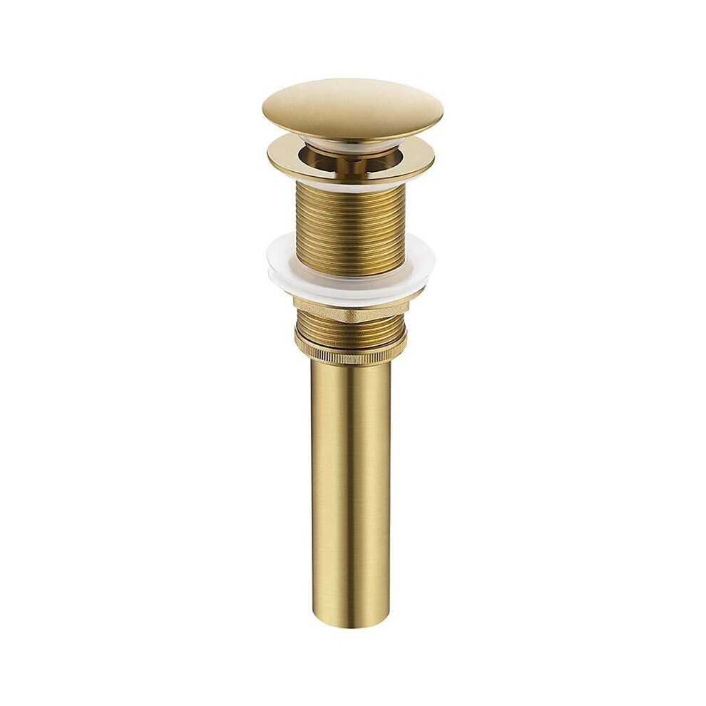 Sink Drain Without Overflow Bathroom Popup Drain Assembly Stopper Vessel Sink Brushed Brass 5063131296839