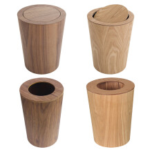 Garbage Bin Solid Wood Waste Bin Household Wastebasket Kitchen Decorative Storage Baskets