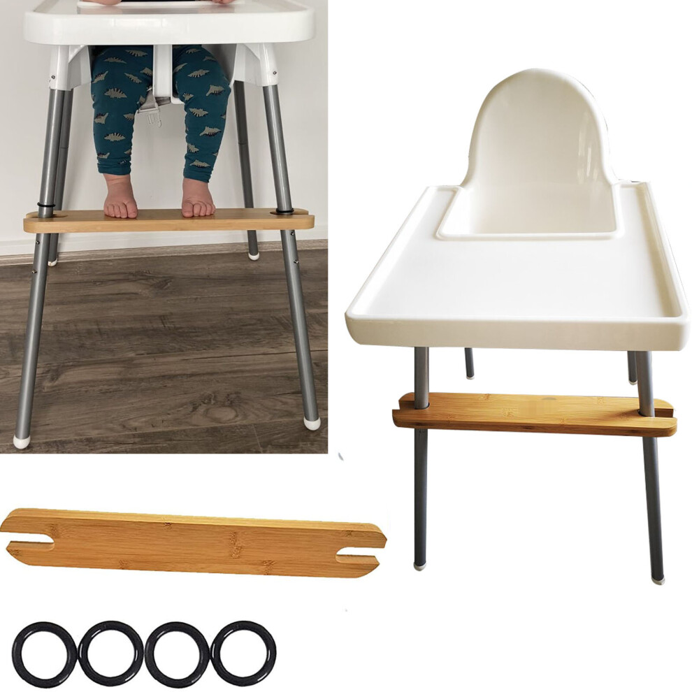 Baby Chair Footrest Ergonomic Design Bamboo Footboard Baby Highchair Foot Rest High Chair Footrest With Rubber Rings Wejoy