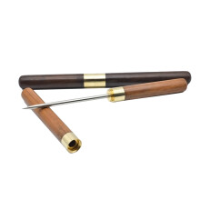 6.9" Stainless Steel Ice Pick with Wooden Handle With Cover Ice Crusher Manual Carving Tool for Kitchen or Bar Accessories