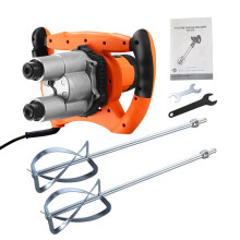 1580W Electric Concrete Mixer 220V Double Rod Cement Mixing Machine Handheld Construction Power Tools 6 Speed Adjustable