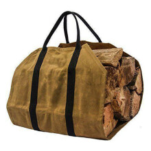 Firewood Carrier Log Carrying Bag Wood Carrier For Fireplace 16oz Waxed Canvas