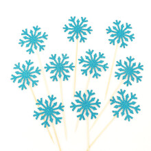 20Pcs Snowflake Cupcake Topper Cake Top Flag Baby Girl Frozen Birthday Party Decoration Kids Christmas Cake Supplies Accessories