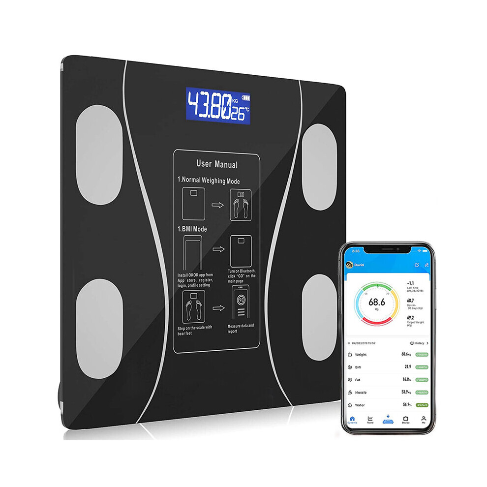 Wejoy Bluetooth Body Fat Scale Smart Bathroom Scales Wireless Digital Weight Scale Body Composition Analyzer Weighing Scale
