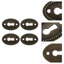 20pcs Oval Antique Keyhole Covers Rustic Keyhole Escutcheon Plate for Drawer Furniture
