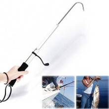 Telescopic Fishing Gaff w/Stainless Steel Strong Sharp Fishing Spear Hook Tackle for Saltwater Freshwater Winter Ice Fishing Too