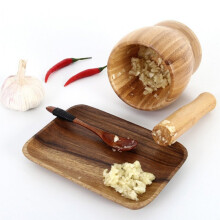 Bamboo Wooden Pepper Mill Mortar Pestle Pugging Pot Garlic Spice Grinder Pharmacy Herbs Bowl Herb Spice Crusher Kitchen Supplies