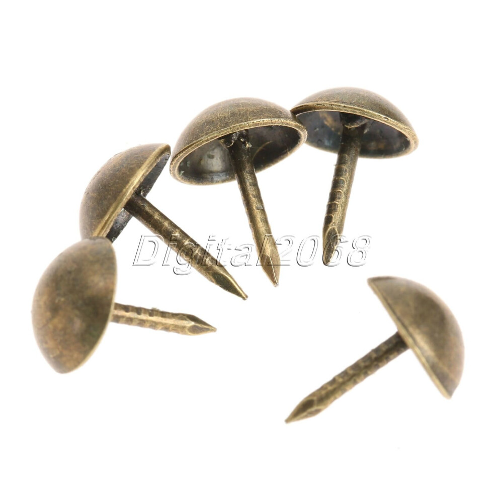 100Pcs Iron Bronze Antique Brass Decorative Upholstery Tacks Nail Jewelry Gift Box Sofa Decorative Tack Stud Doornail Hardware 5063131254662