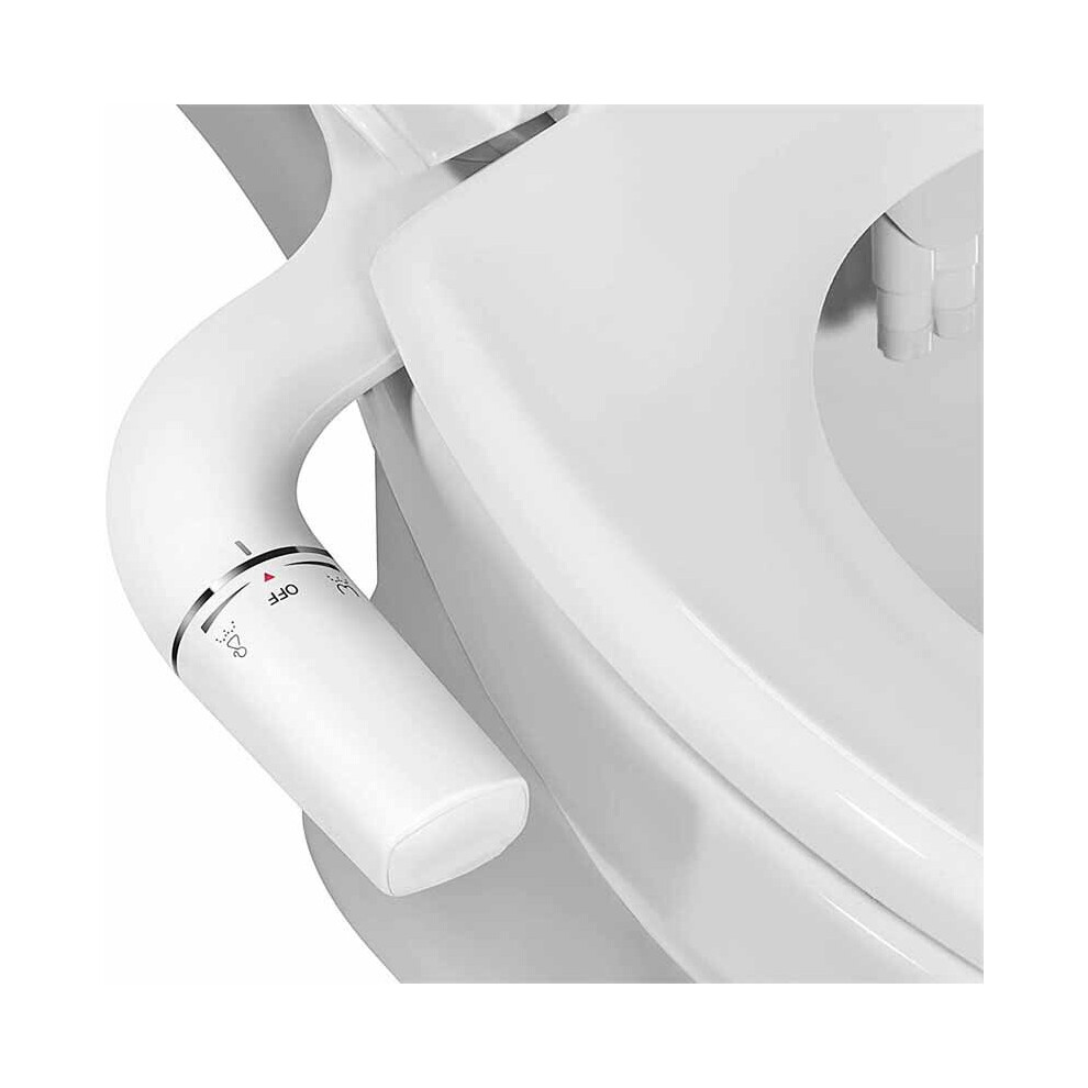 Bidet Attachment Ultra-Slim Toilet Seat Attachment Dual Nozzle Bidet Adjustable Water Pressure Non-Electric Ass Sprayer 5063131264555