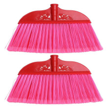 2Pcs Durable and Professional Plastic broom plastic broom head plastic broom handle broom rod broom accessories (Color mixing)