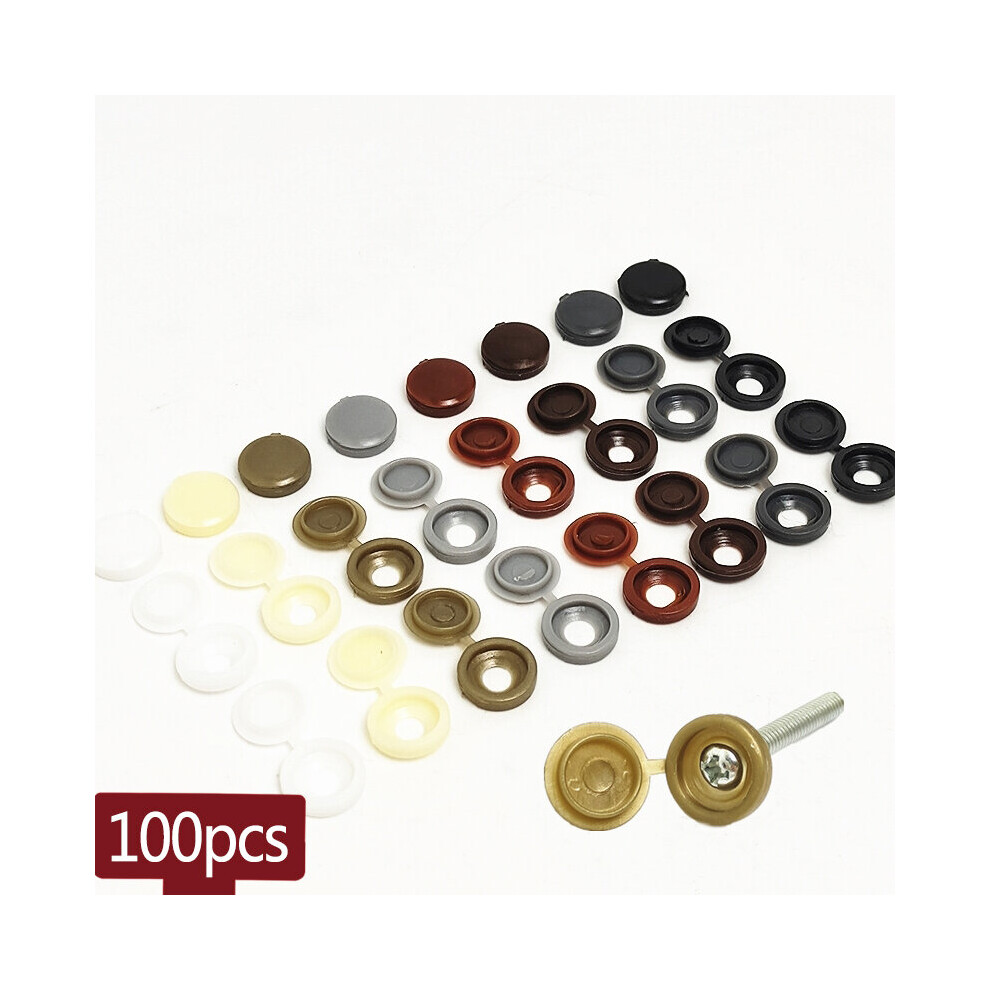 100pcs Hinged Plastic Screw Cover Fold Caps For Universal Car Home Wall Furniture Plastic Decorative Nuts Cover Hardware-image-OPC-PBNKJ8Y-NEW