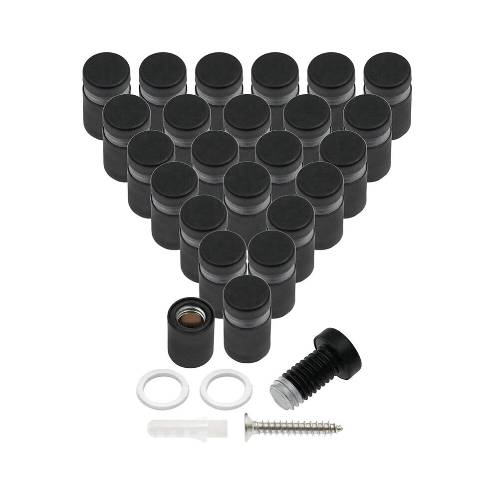 24Pcs Standoff Screws, Wall Sign Standoff Mounting Hardware Advertising Glass Standoff Nail For Hanging, Black 5063131254563
