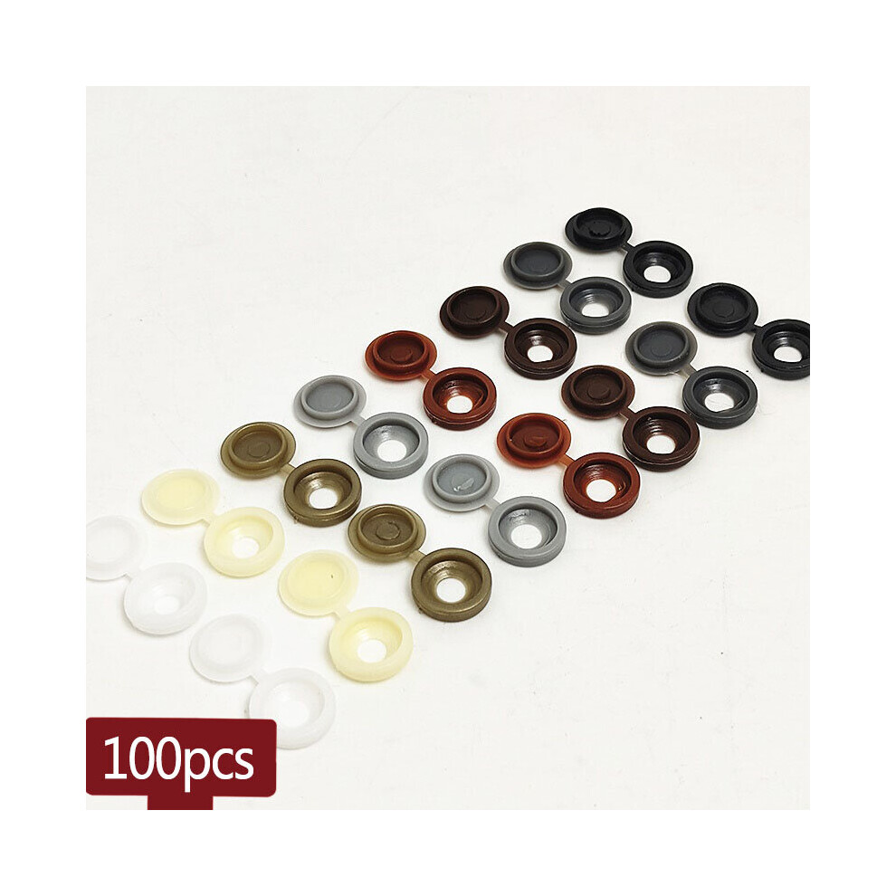 100Pcs Plastic Screw Cover Fold Protective Caps For Universal Snap Car Home Furniture Decor Hinged Screw Nuts Bolts Hardware 5063131254648