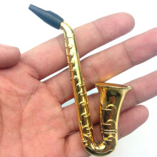 New Quality New Fashion 1pcs Small Saxophone Portable Smoke Smoking Pipes Metal Tobacco Pipe Grinder Pipe Hookah Grinder