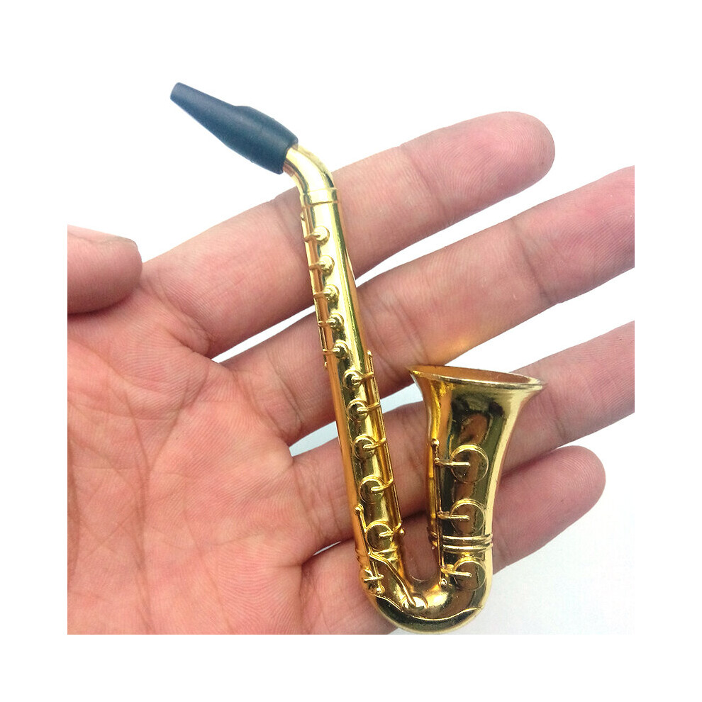 Wejoy New Quality New Fashion 1Pcs Small Saxophone Portable Smoke Smoking Pipes Metal Tobacco Pipe Grinder Pipe Hookah Grinder