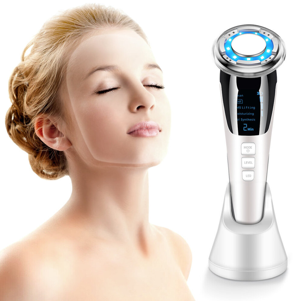 Wejoy Light Ultrasonic Vibration Led Photon Therapy 42? Heating Skin Rejuvenation Tightening Facial Cleaning Massager Beauty Skin Care