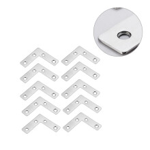 10pcs Fixing L Shaped Furniture Fixing Bracket Flat Plate Table Chair Corner Brace Bracket Reinforcement Hardware