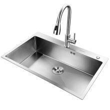 Handmade Brushed Kitchen Sink Single Sink Above Counter or Udermount Vegetable Washing Basin Stainless Steel Kitchen Sinks