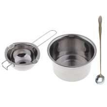 3 Pieces Stainless Steel Wax Melting Pot Double Boiler & Long Handle Spoon for DIY Candy Making, Wax Melting Handmade Soaps