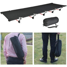 Portable Foldable Camping Cot Single Person Outdoor Folding Bed 330LB Bearing Weight Compact for Outdoor Picnic Camping