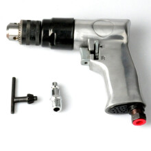 Heavy Duty 3/8-Inch Reversible Pneumatic Drill with 10 Inch Chuck, 1700 rpm, 90 Mpa, for Drilling Wall, Floors and Iron Plates