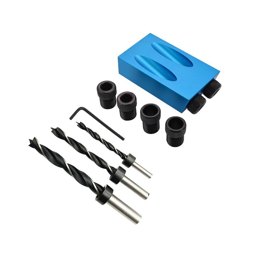 Woodworking Oblique Hole Locator Drill Bits Pocket Hole Jig Kit 15 Degree Angle Drill Guide Set Hole Puncher Diy Carpentry Tools 5063131287790