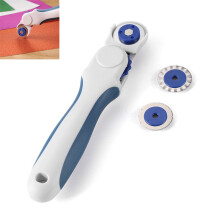3 in 1 Rotary Cutter Handheld Circular Cutter Leather Cloth Felt Paper Cutting Tool Patchwork Sewing Accessory with Ring Blade