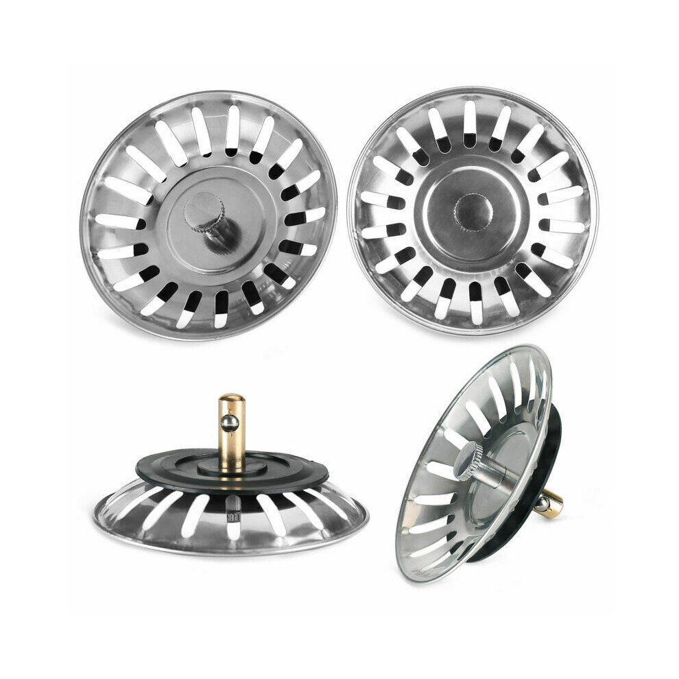 Stainless Steel Kitchen Sink Strainer Stopper Waste Plug Sink Filter Bathroom High Quality Hair Catcher Drains Strainers Sinks 5063131261295
