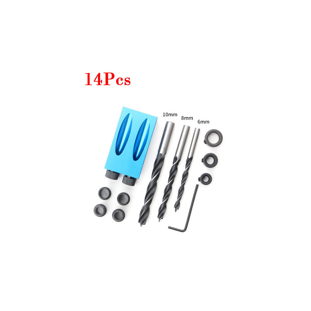 15 Degree Oblique Hole Locator Angle Drilling Woodworking Oblique Hole Locator Drill Bits Pocket Hole Jig Kit Diy Carpentry Tool 5063131287813