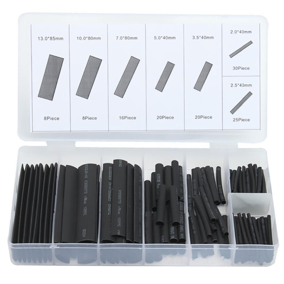 Multicolor/Black Polyolefin Shrinking Assorted Heat Shrink Tube Wire Cable Insulated Sleeving Heat Shrink Tubing Set 5063131294132
