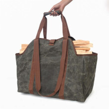 Durable Supersized Canvas Firewood Wood Carrier Bag Log Camping Outdoor Holder Carry Storage Bag Wooden Canvas Bag Hand Bag