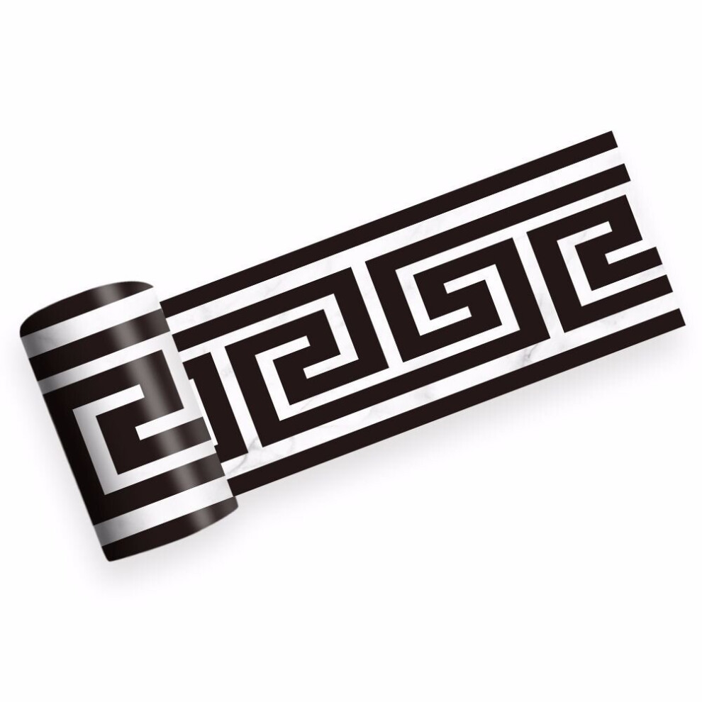Self Adhesive Border Wallpaper Sticker Waistline Skirting Greek Pattern Floor Stickers Baseboard Waterproof Home Decor 5063131243857