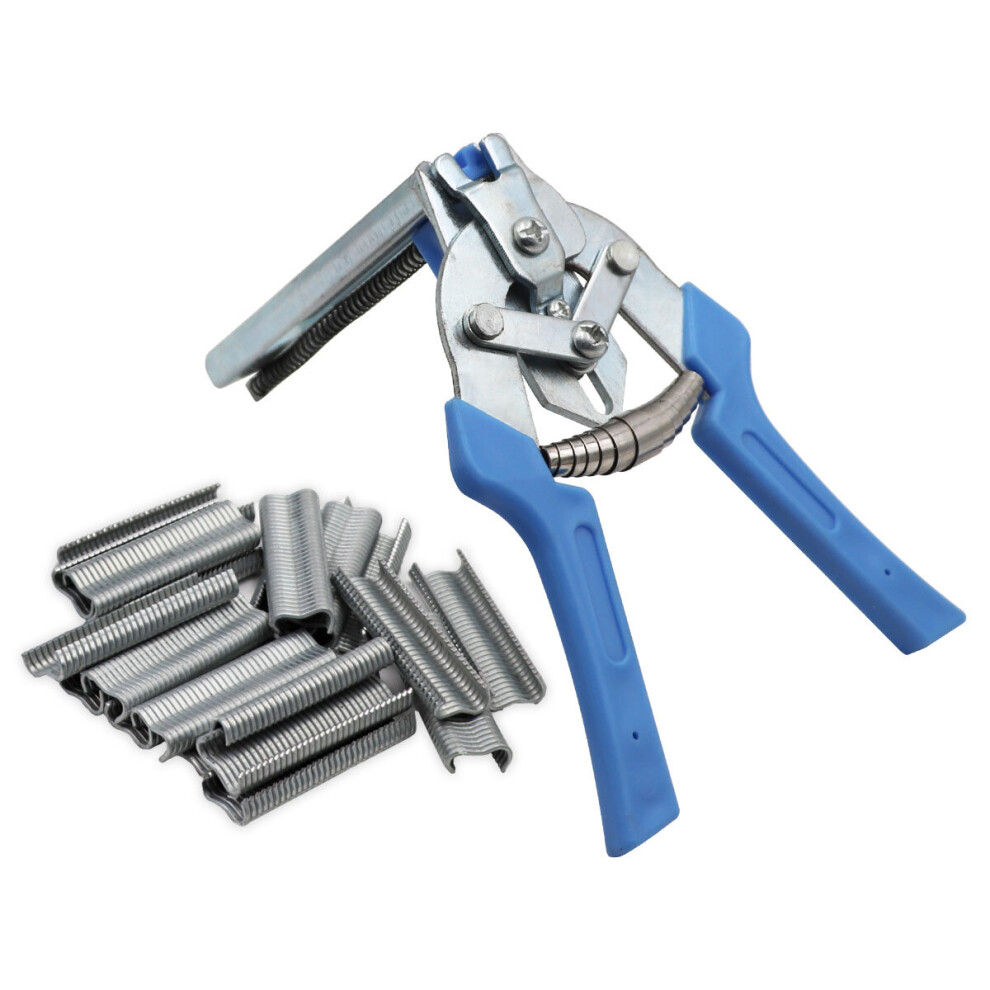 Hog Ring Pliers And 600 Nails Staples Ploutry Cage Pliers Fastening Clamp Installation Tool For Chicken Mesh Cage Wire Fencing 5063131243802