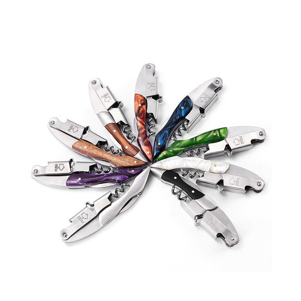 Professional Wine Opener, Solid Wood Handle Wine Corkscrew with Beer Bottle Opener & Foil Cutter