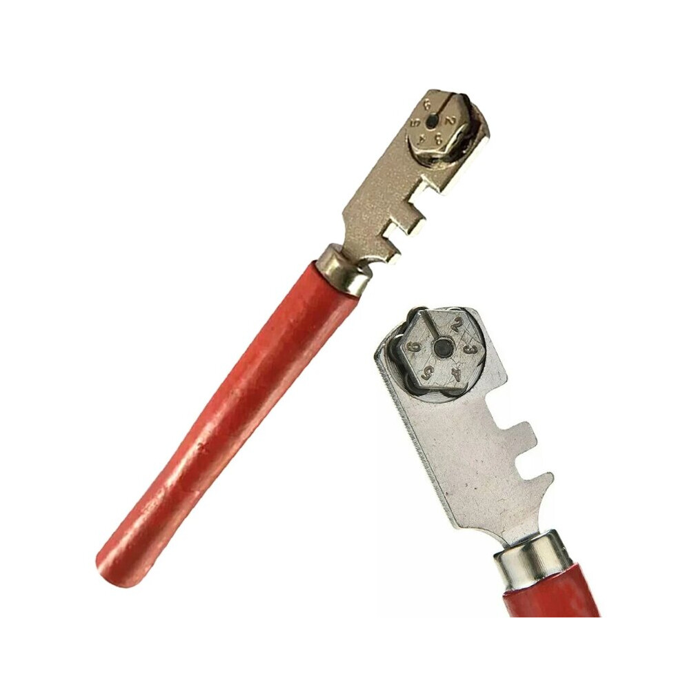6 Wheels Steel Glass Cutter Professional Glass Cutting Tool Multifunctional Bottle Cutter Roller Cutting Craft Glass Tile Cutter 5063131281309