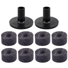 8Pcs Cymbal Stand 25mm Felt Washer + 2Pcs Cymbal Sleeves Replacement for Shelf Drum Kit