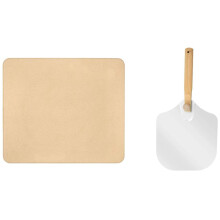 Pizza Stone,Baking Stone,15X12 Inch & Aluminum Metal Pizza Peel