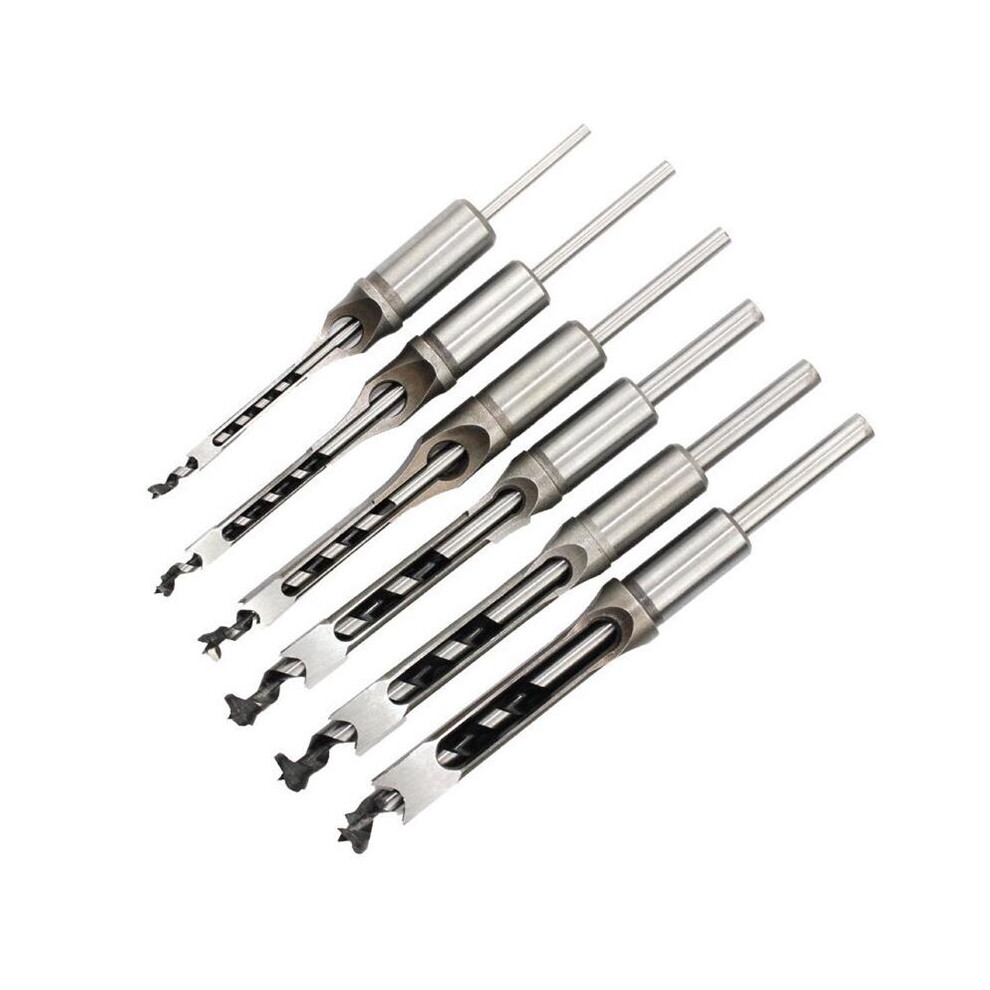 6-13Mm Hss Twist Drill Bits Set Woodworking Square Hole Drill Bit Tools Kit Wood Mortising Chisel Drill Square Hole Saw Opener 5063131278491
