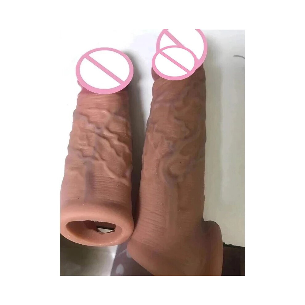 Wejoy Super Realistic Condoms Reusable Penis Sleeves Extender For Men Cock Ring Sleeve,Dildo Erection Delay Ejaculation Condom Sex Toy