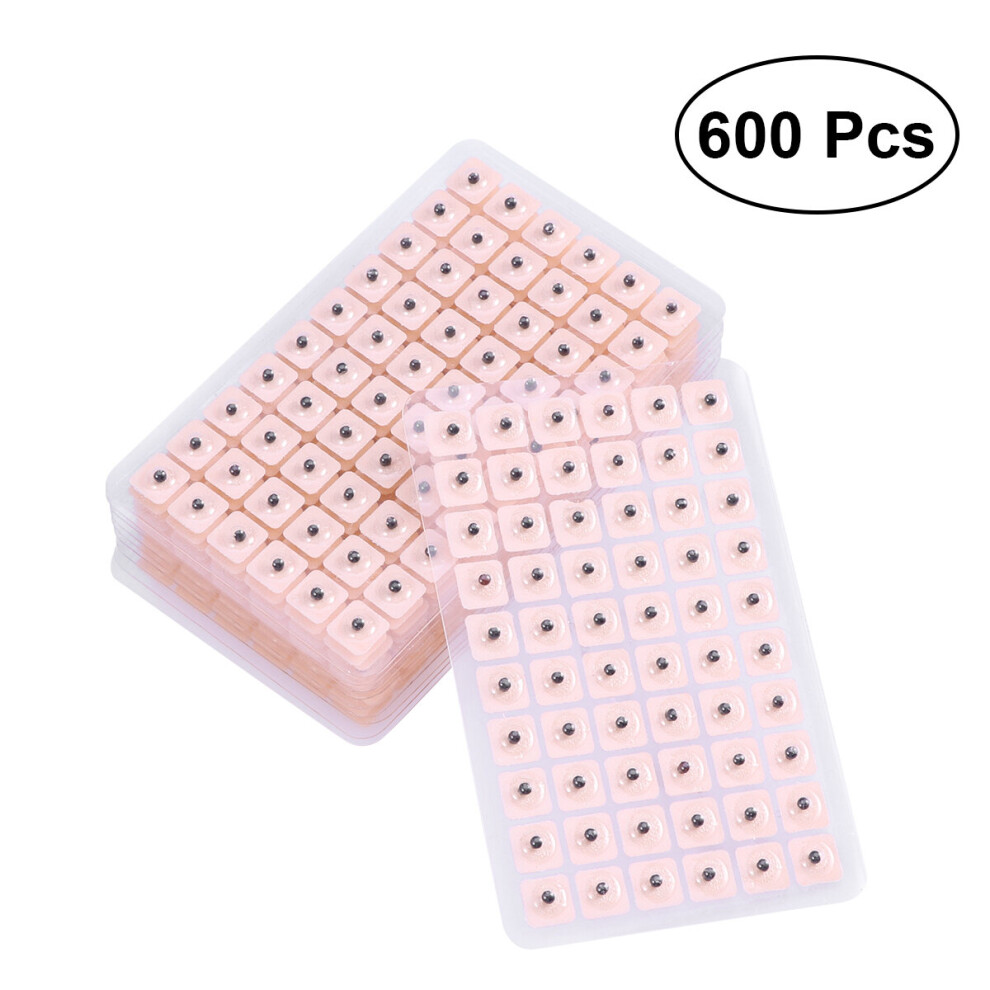 Wejoy 600Pcs Disposable Press Needle Ear Seeds Acupuncture Vaccaria Plaster Bean Massagee Multi-Condition Ear Seed Acupressure Kit