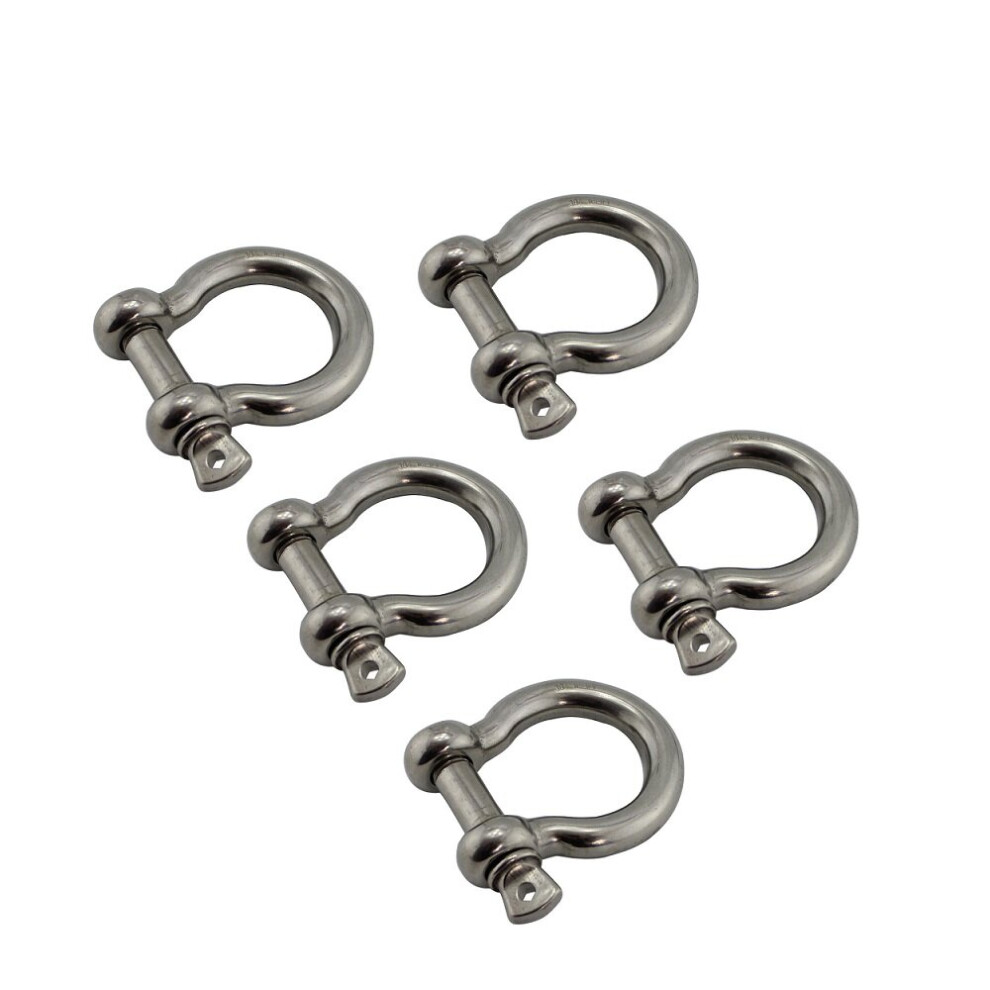 5Pcs 304 Stainless Steel Bow Shackle With Screw Pin Rigging Hardware 4Mm 5Mm 6Mm 8Mm 10Mm Tow Shackle For Survival Bracelets 5063131251517