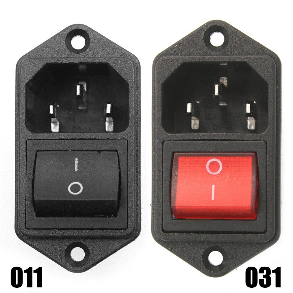 1Pc Iec320 C14 Ac Power Cord Inlet Socket Receptacle With Rocker Switch 250V 15A Sa172 P30 5063131291230