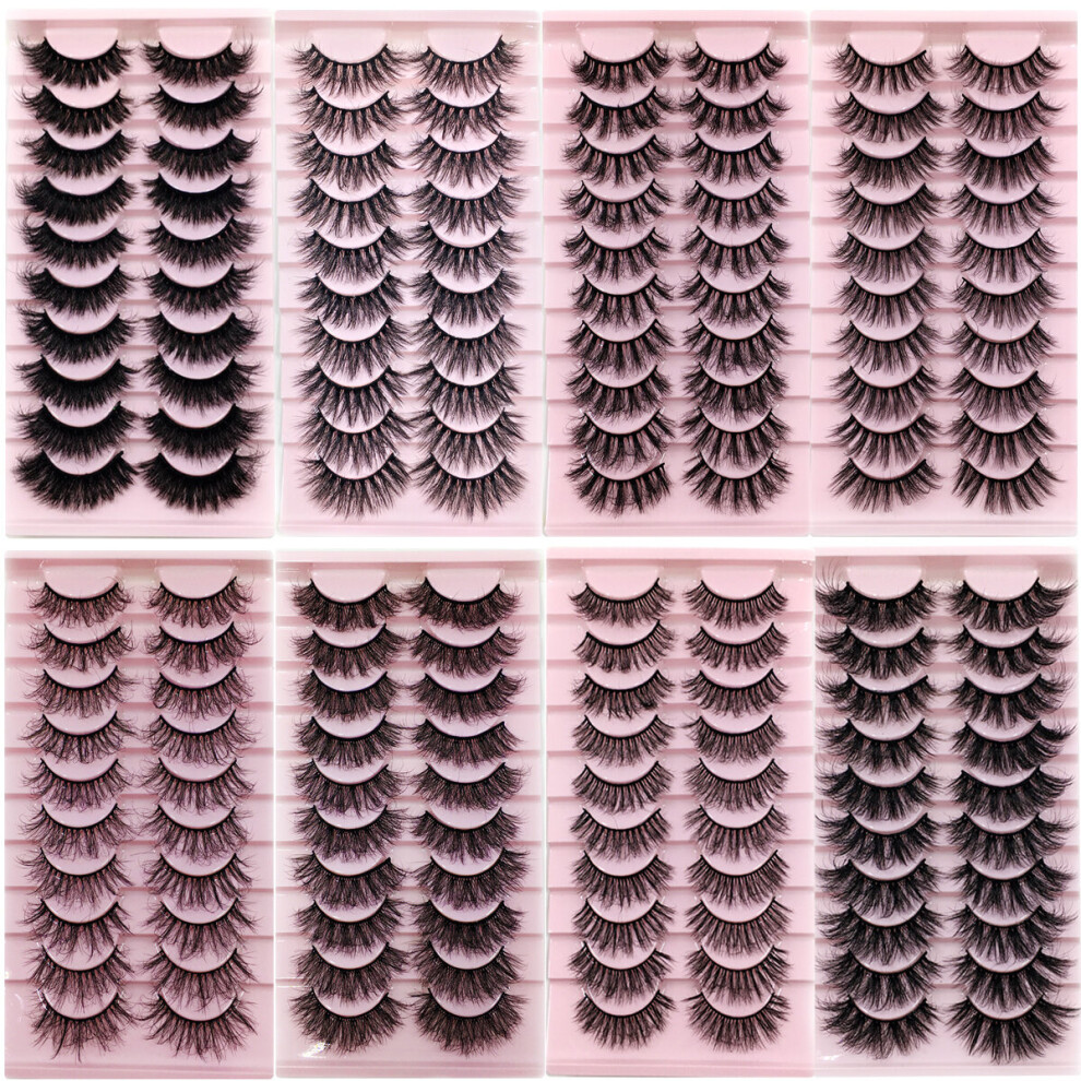 Wejoy New 10/5Pairs 3D Faux Mink Hair False Eyelashes Natural Messy Eyelash Crisscross Wispy Fluffy Lashes Extension Eye Makeup Tools