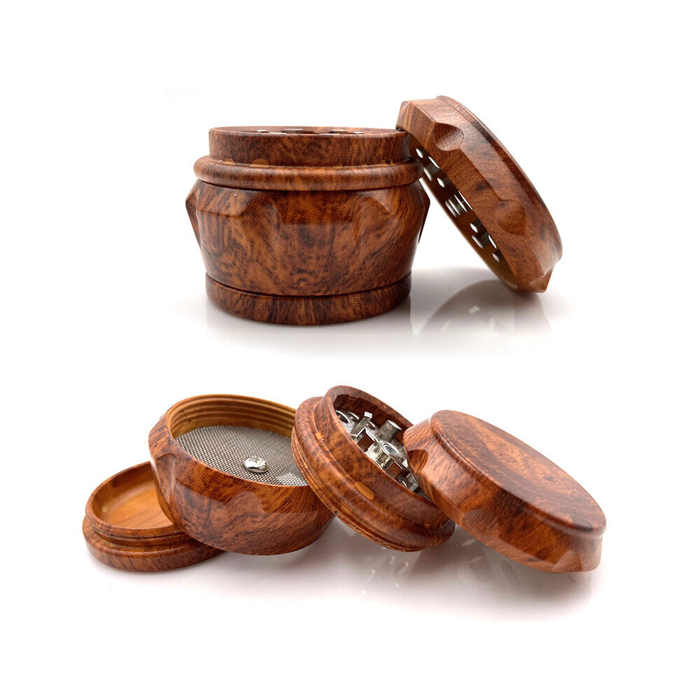 Wejoy Red/Grain Wooden Resin Weed Grinder 4 Layers Machine Herb Grinder 40Mm 1.57 Inch Tobacco Smoke Crusher Hand Smoking Tools